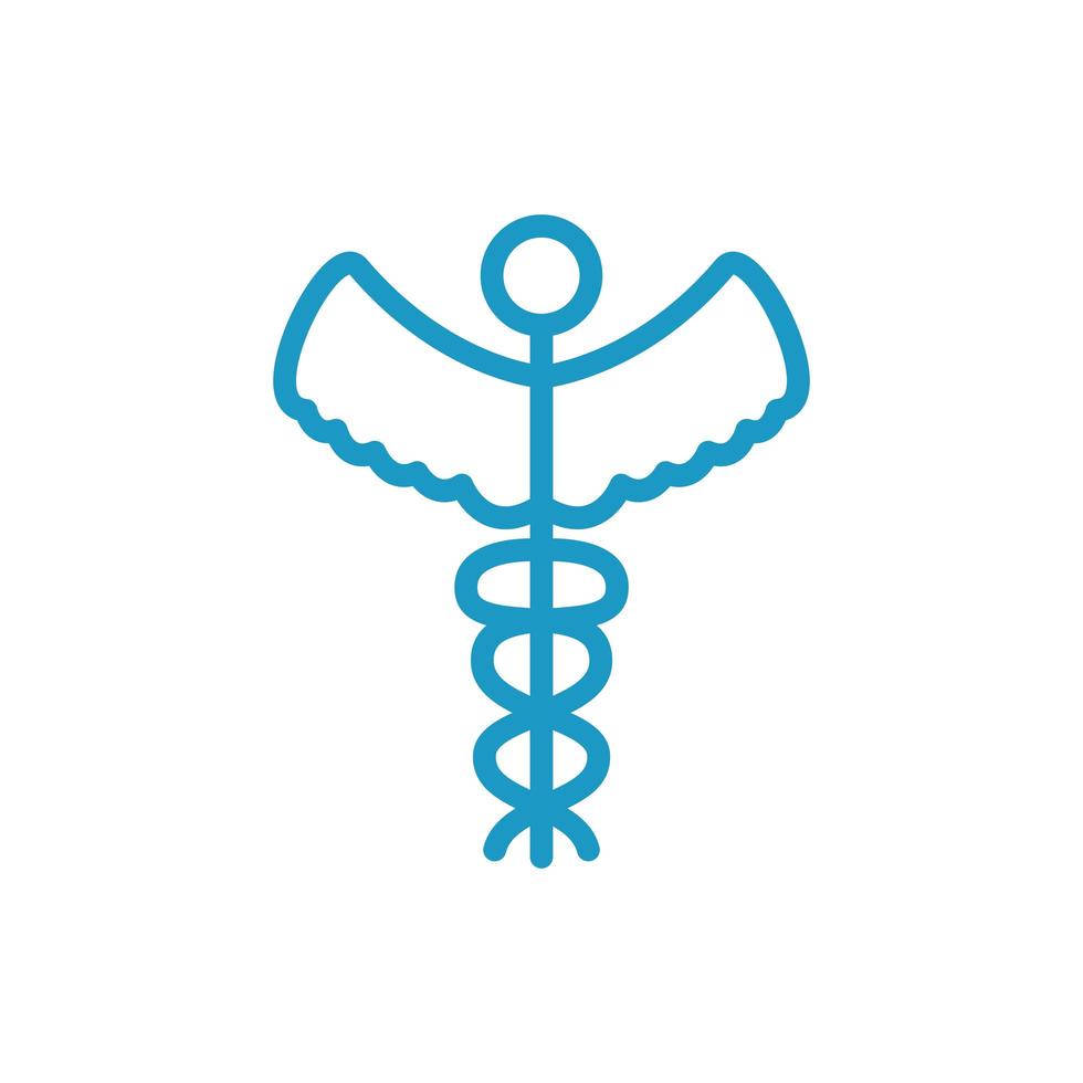 caduceus medisch symbool lijn icoon vector