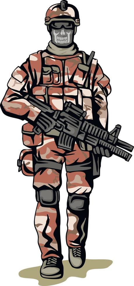 soldaat in camouflage met een pistool vector