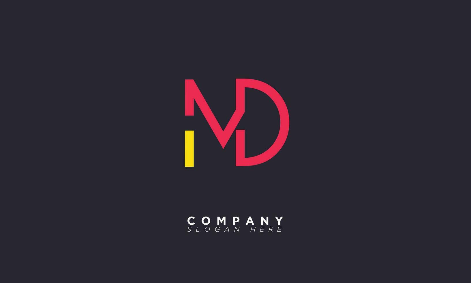 md alfabet letters initialen monogram logo dm, m en d vector