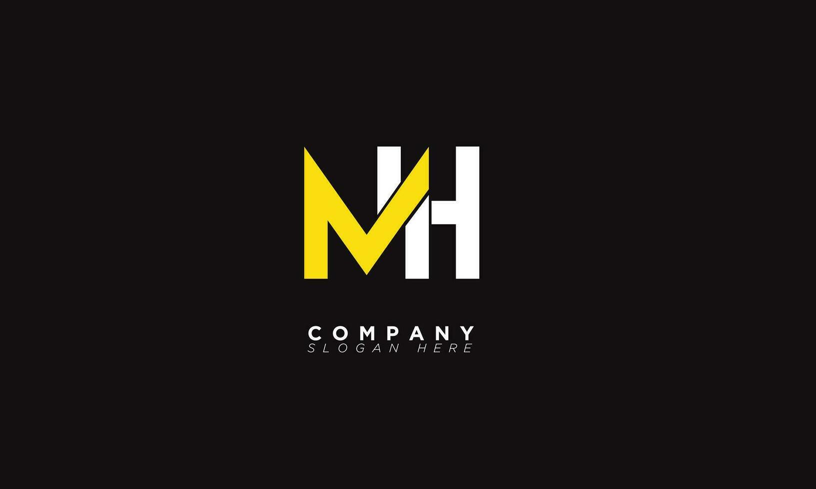 mh alfabet letters initialen monogram logo hm, m en h vector