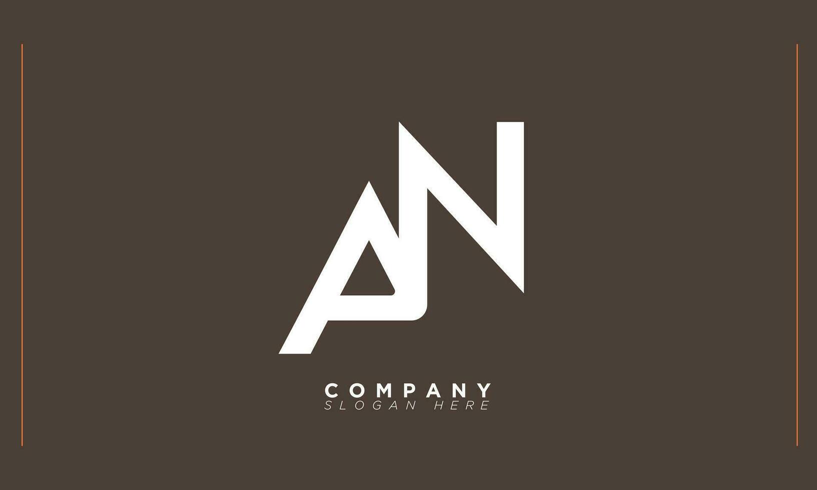 een alfabet letters initialen monogram logo nvt, a en n vector