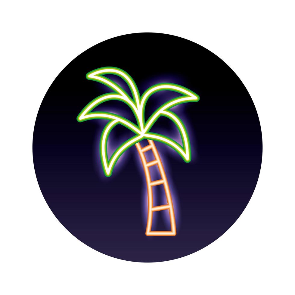 boom palm neon licht icoon vector
