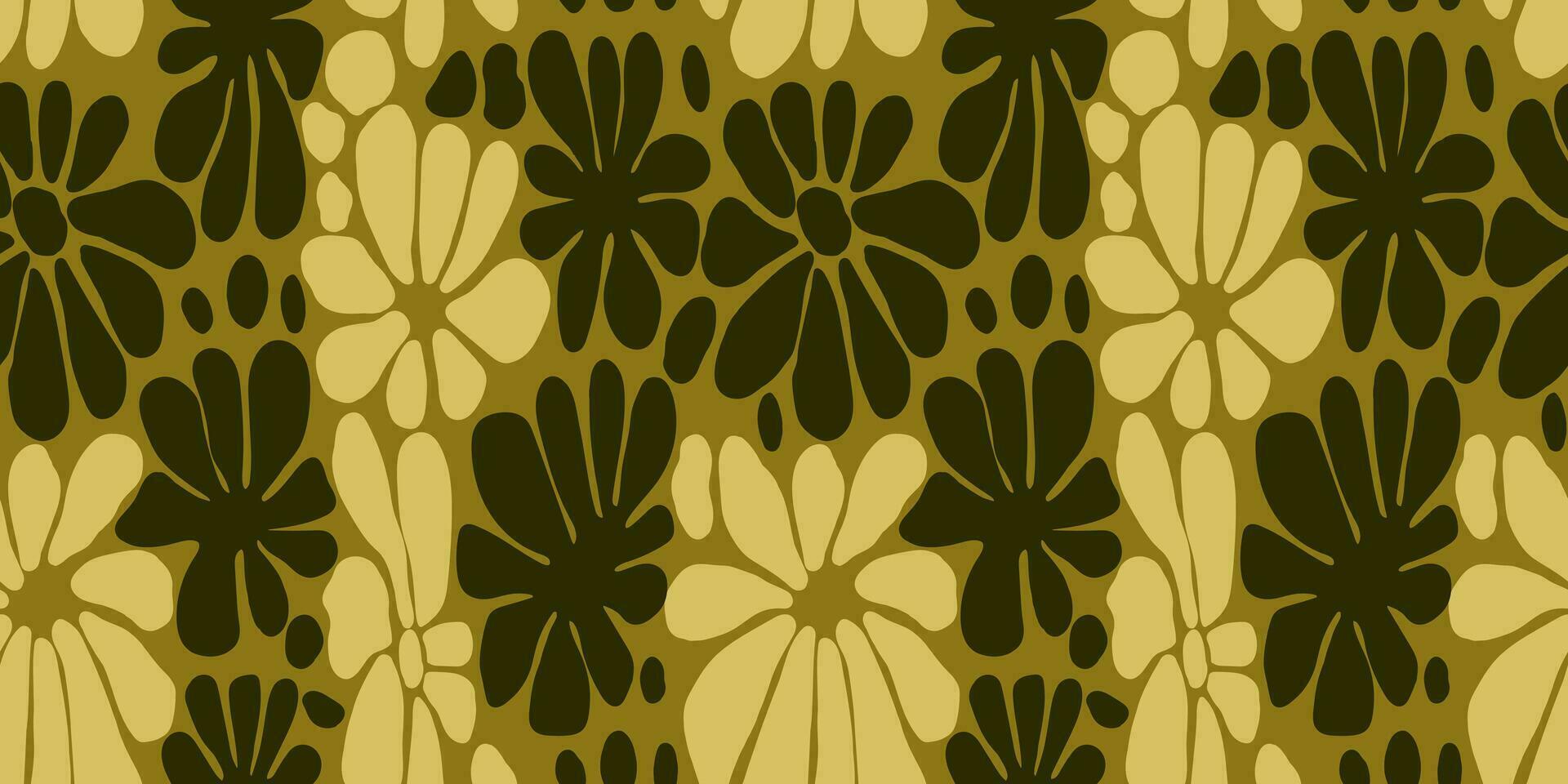 creatief bloemen naadloos patroon. retro groovy bloemen achtergrond. vector