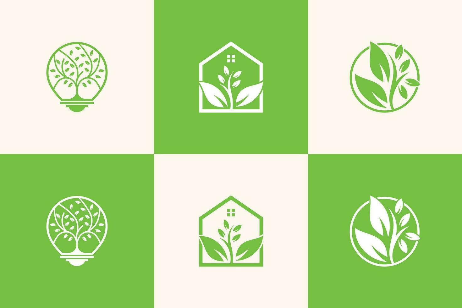 natuur boom logo icoon vector met modern element idee