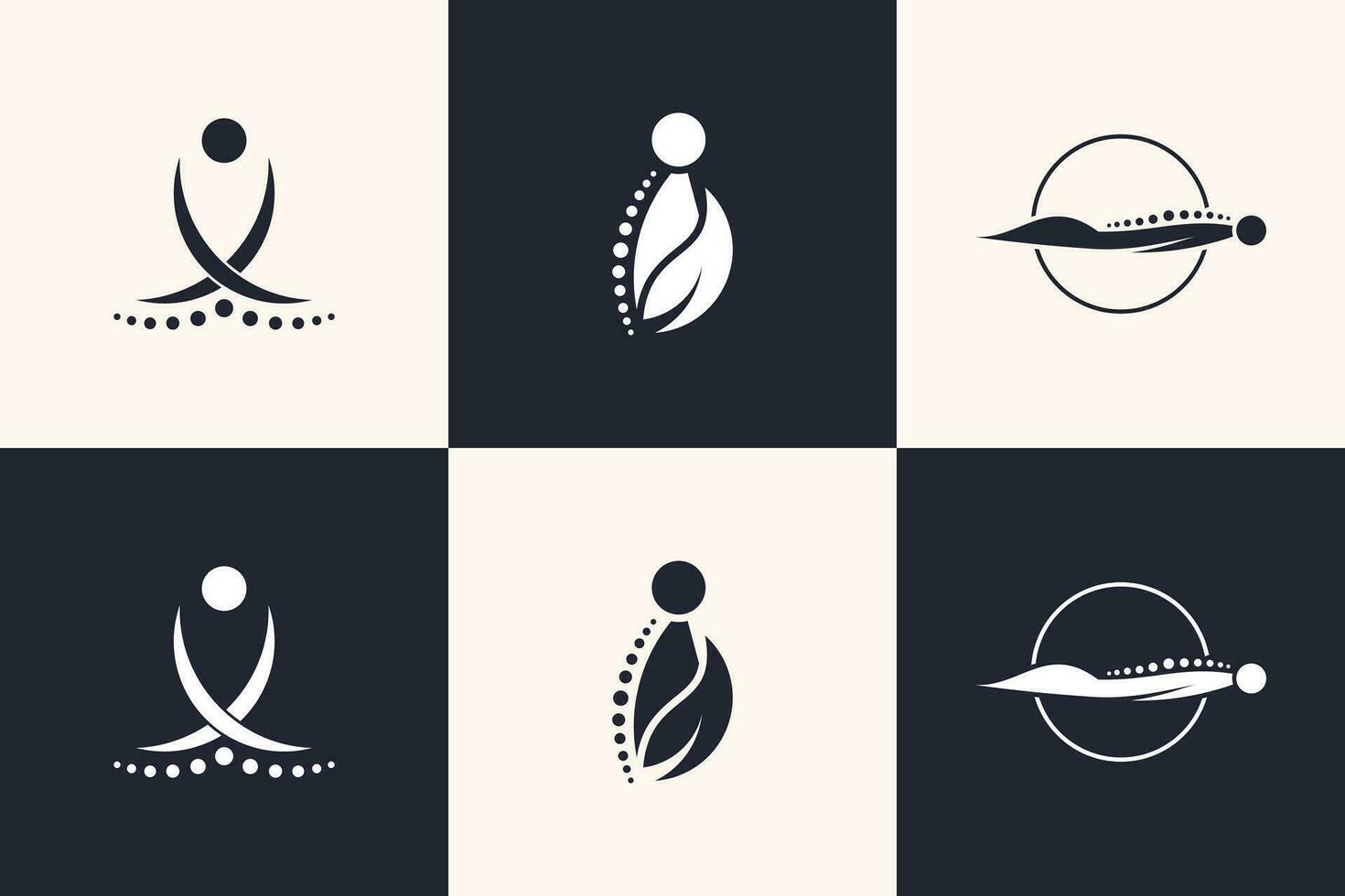 chiropractie logo icoon vector met modern element idee