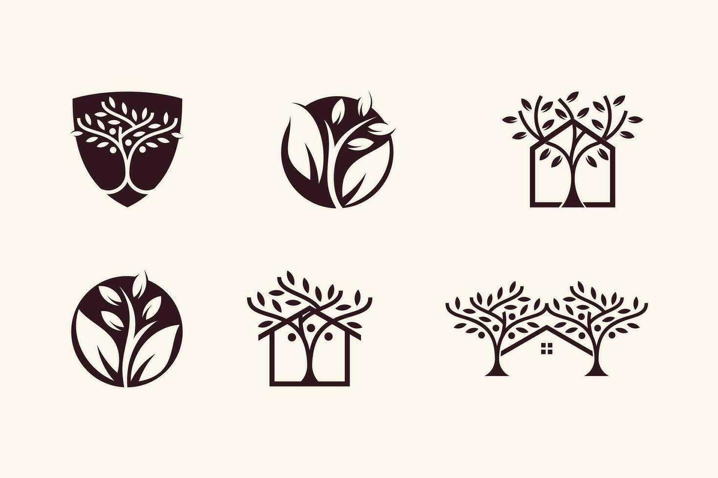 natuur boom logo icoon vector met modern element idee