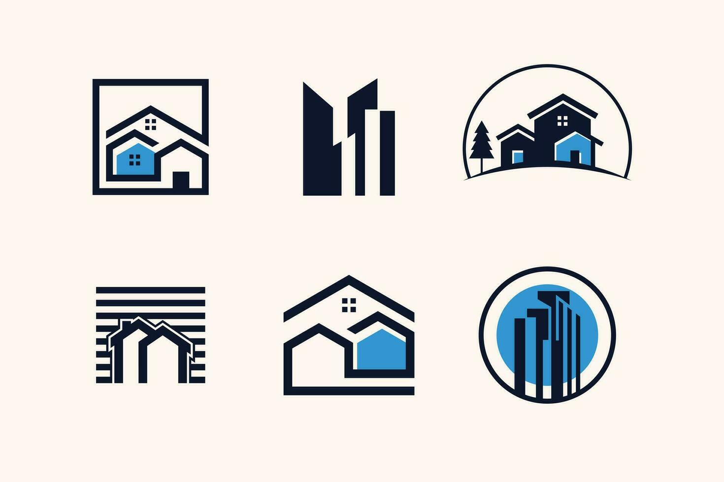 huis en gebouw logo verzameling met creatief uniek ontwerp vector