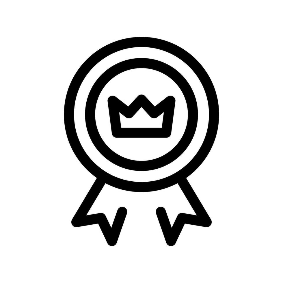 medaille kroon icoon vector symbool ontwerp illustratie