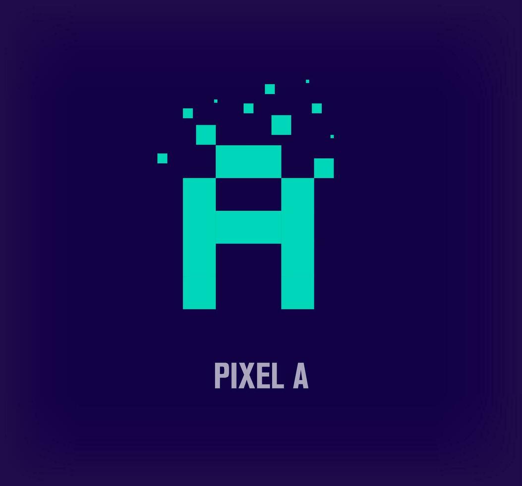 creatief pixel brief een logo. uniek digitaal pixel kunst en pixel explosie sjabloon. vector