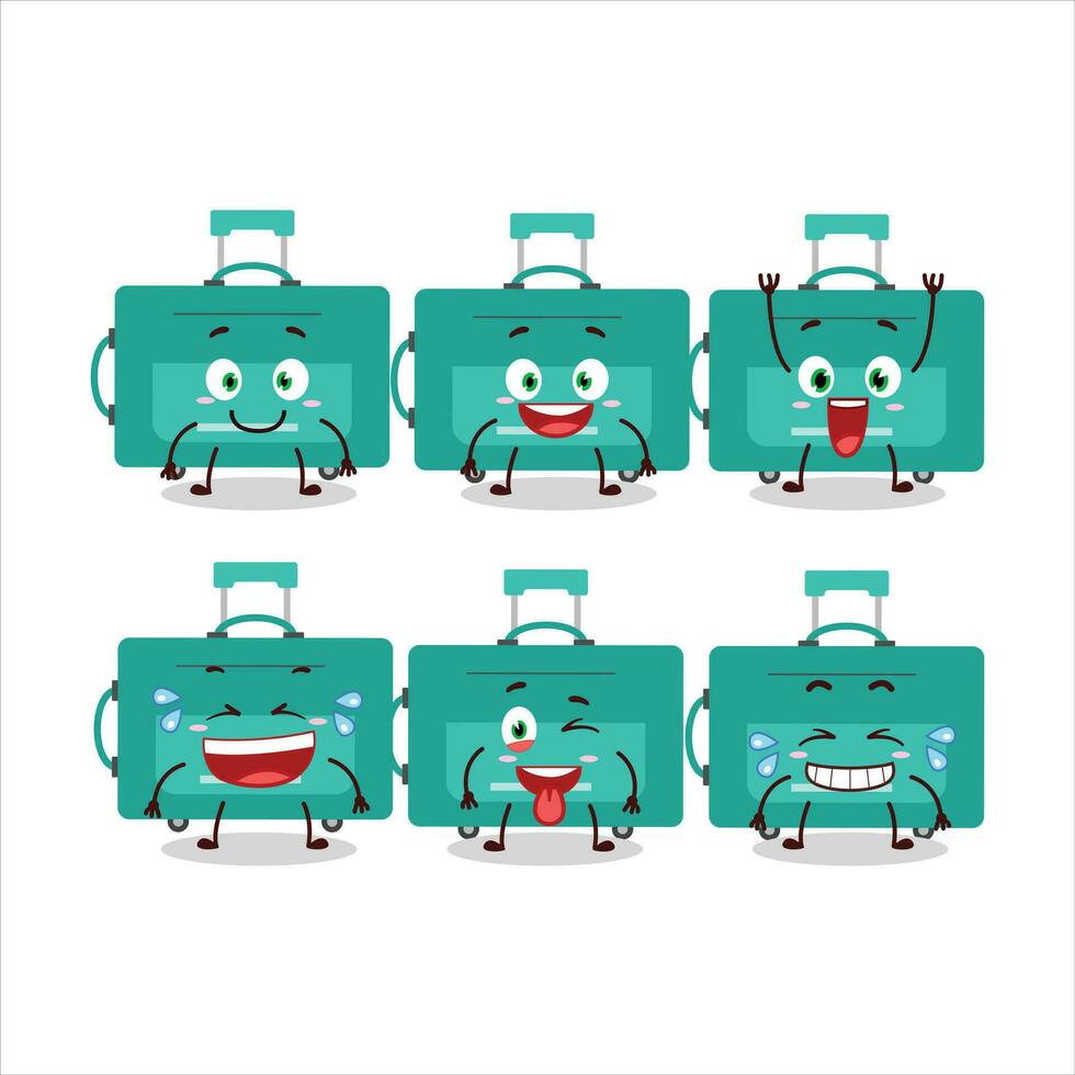 tekenfilm karakter van mini bagage met glimlach uitdrukking vector
