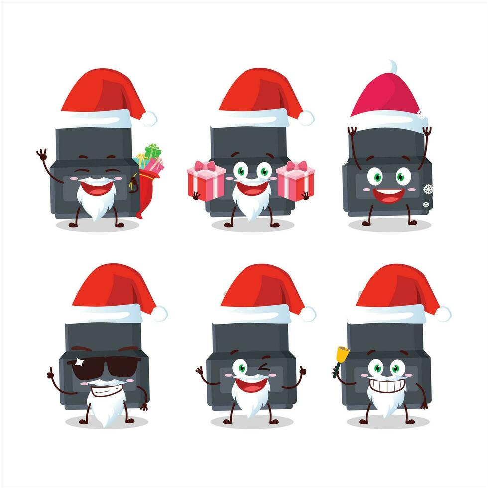 de kerstman claus emoticons met adapter connector tekenfilm karakter vector