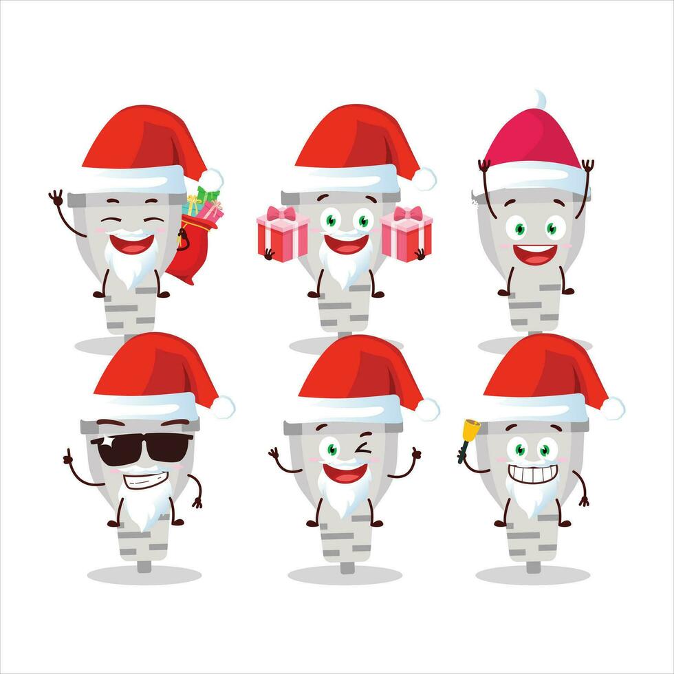 de kerstman claus emoticons met wit plug tekenfilm karakter vector