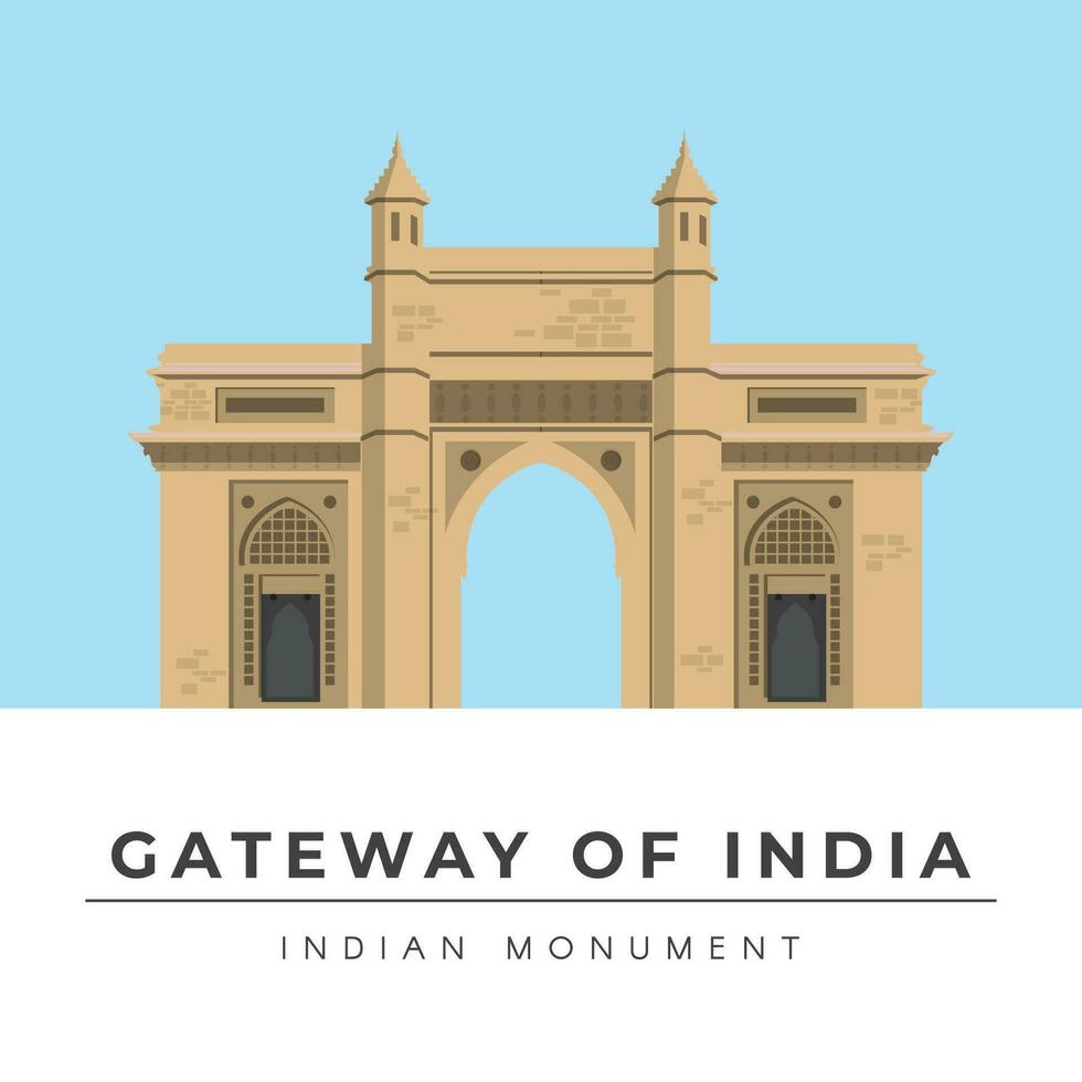 poort van Indië, Indisch monument vector illustratie
