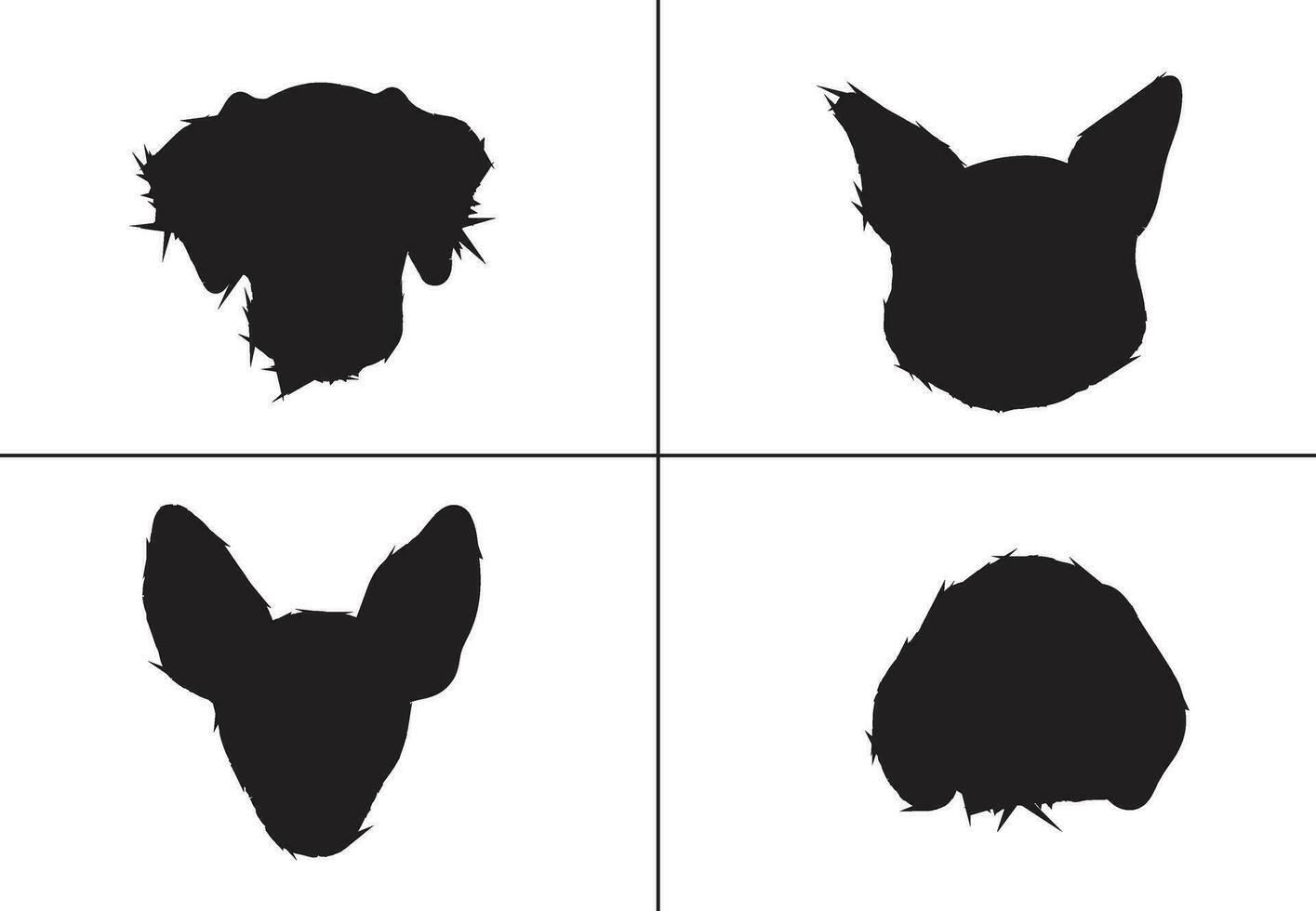 vlak ontwerp hond silhouet reeks vector