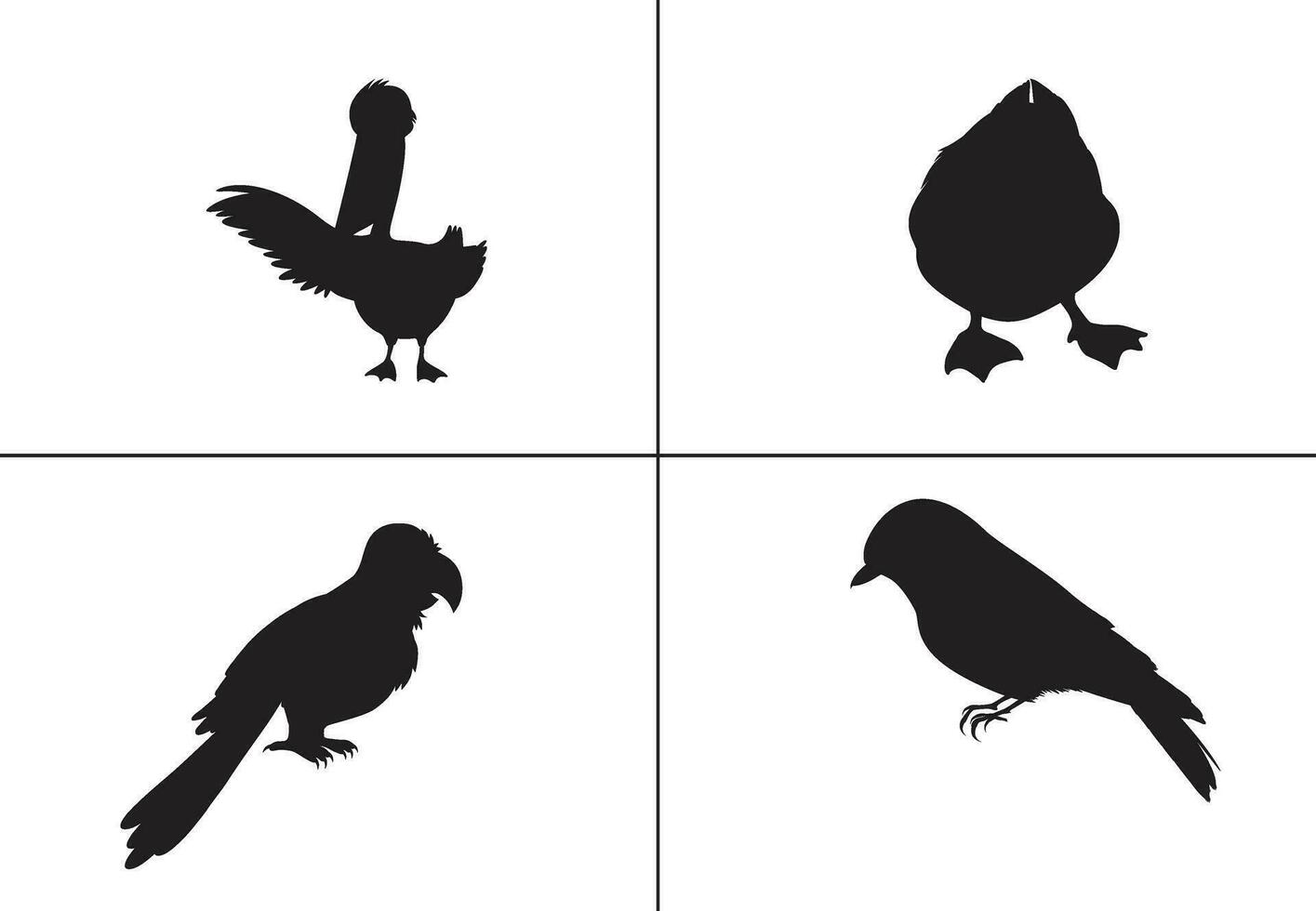 vlak ontwerp vogel silhouet reeks ,vogel, zwart icoon, vogel kunst ,vogel tatoeage, vector