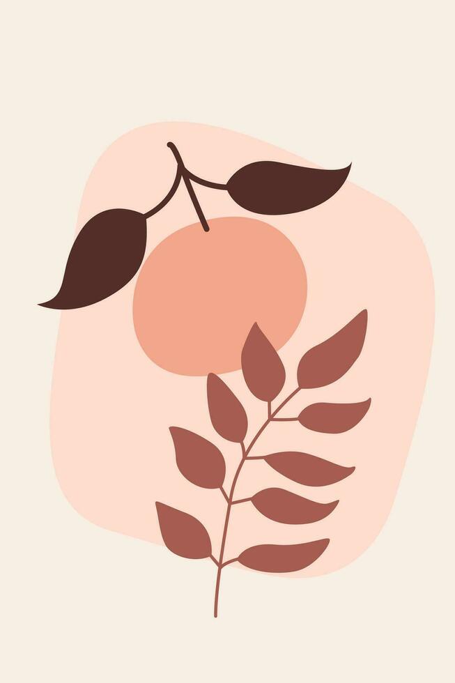 oranje fruit mier abstract fabriek Afdeling minimalistische boho patroon achtergrond. vector