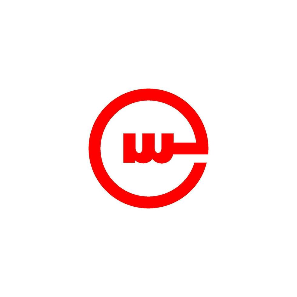 brief ew cirkel meetkundig gemakkelijk logo vector