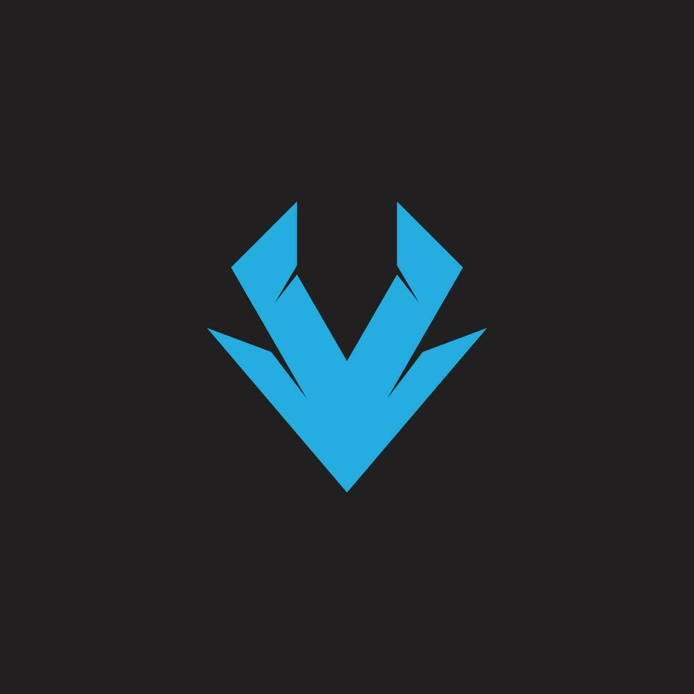 brief v blauw papier vouwen gemakkelijk meetkundig logo vector