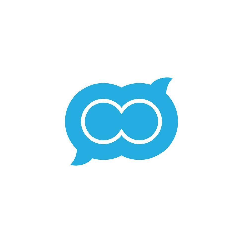 gekoppeld blauw meetkundig bubbel praten symbool logo vector