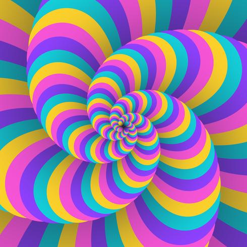 3D Swirl Circulaire Beweging Illusie Achtergrond vector