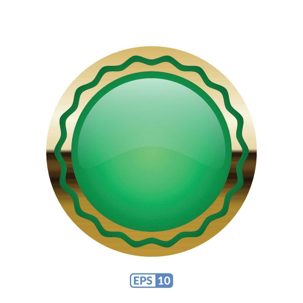 3d goud kader luxe jade groen kenteken. vector