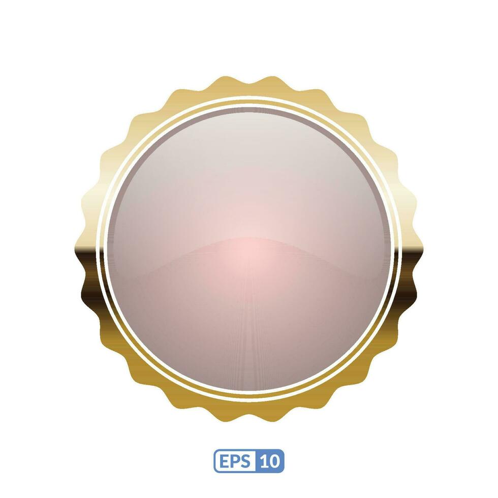 zonnestraal goud kader romig cirkel knop. vector