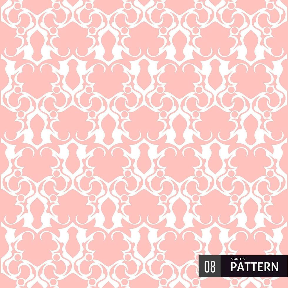 Victoriaans damast naadloos patroon.roze damast patroon.elegant achtergrond.koninklijk luxe patroon.vector decoratief patroon. vector