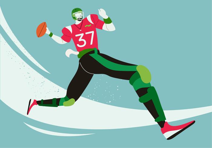 American Football Player vector karakter illustratie