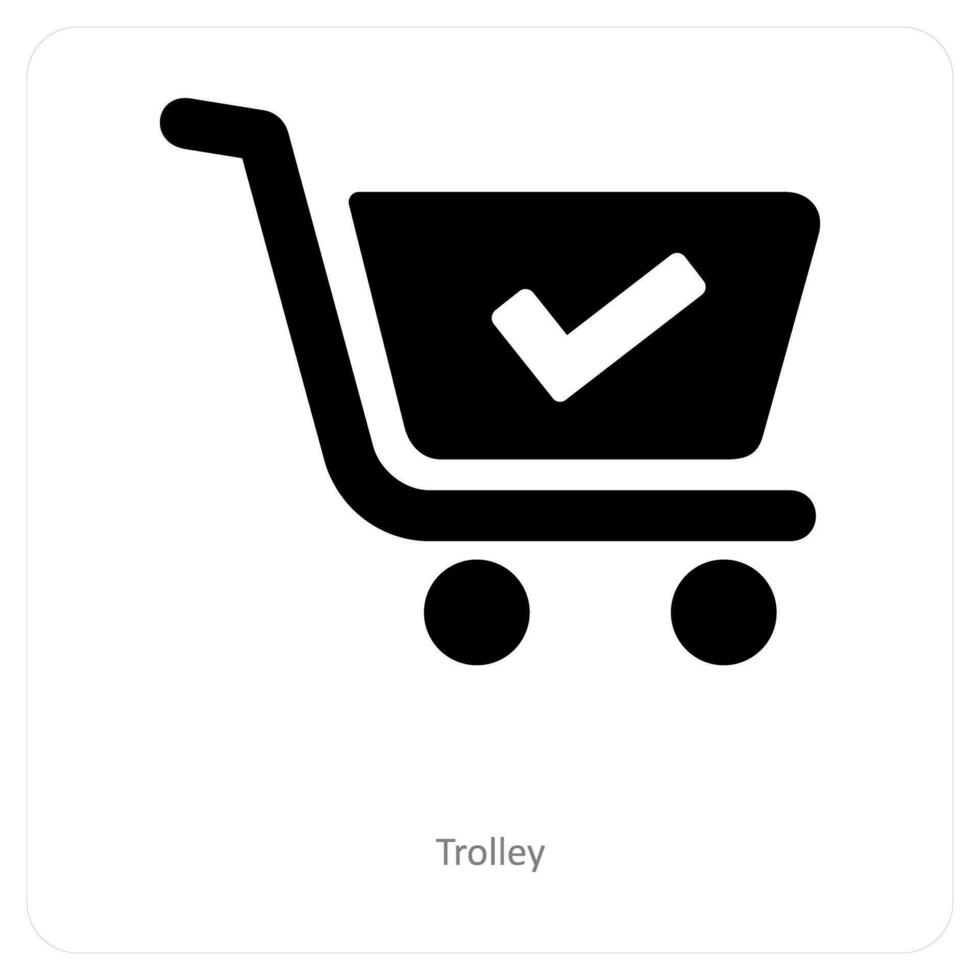 trolley en boodschappen doen icoon concept vector