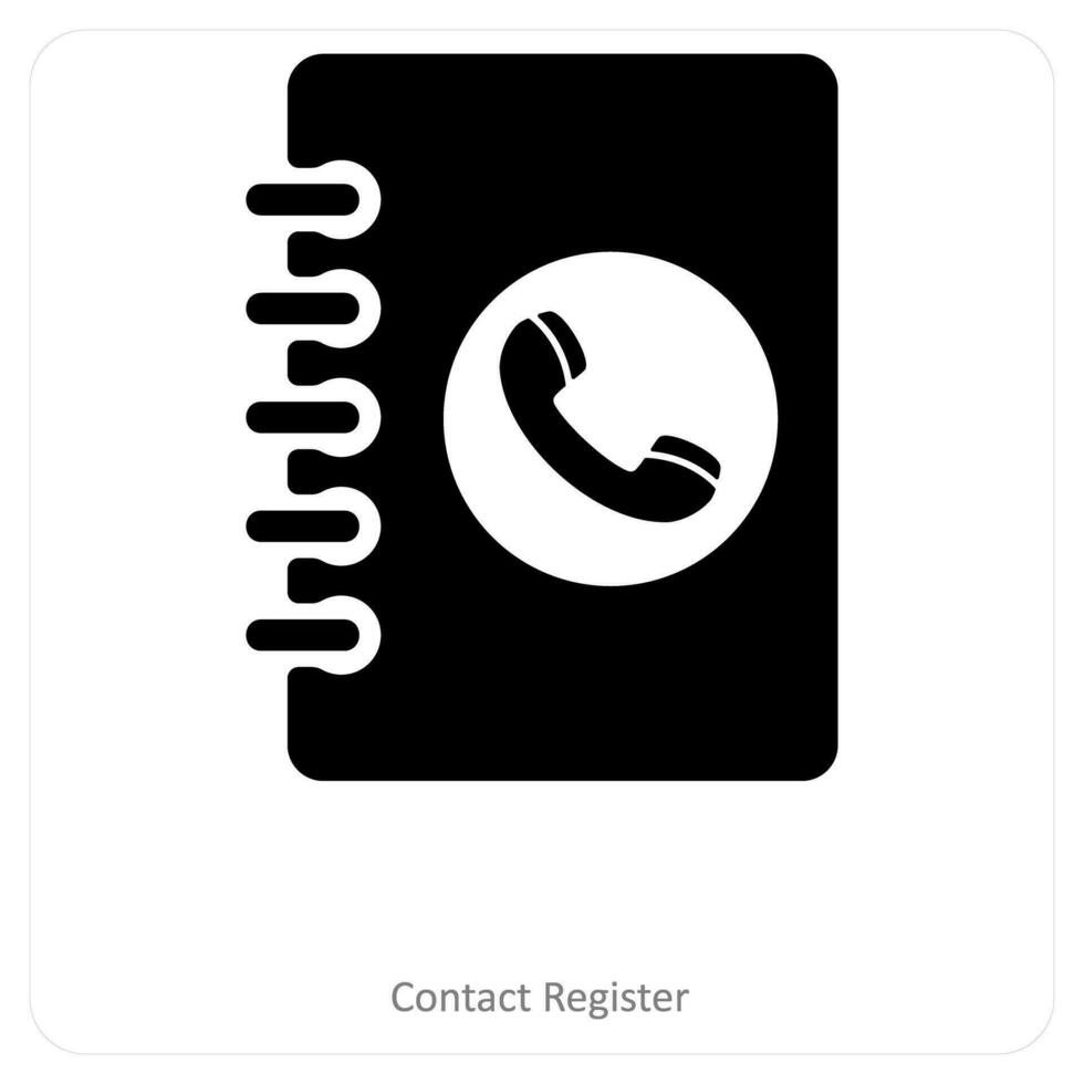 contact registreren en boek icoon concept vector