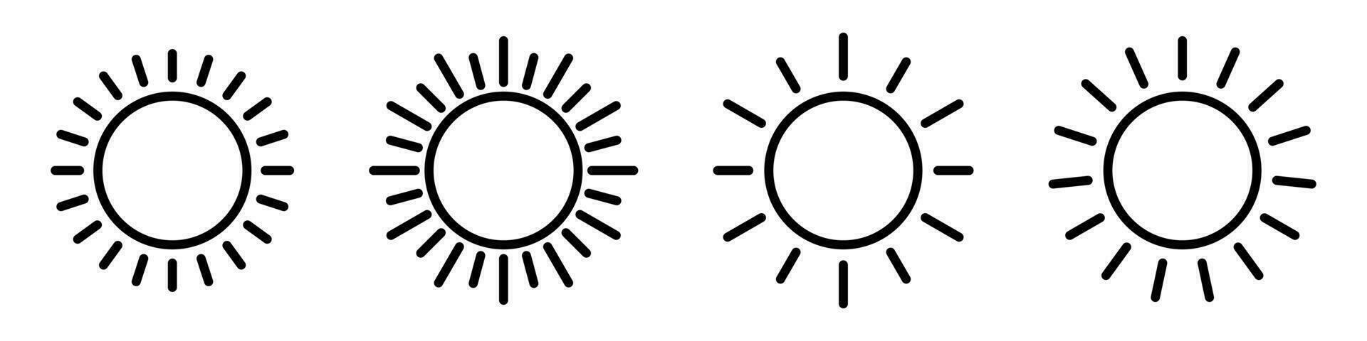 zon icoon vector geïsoleerd, zon lijn symbool