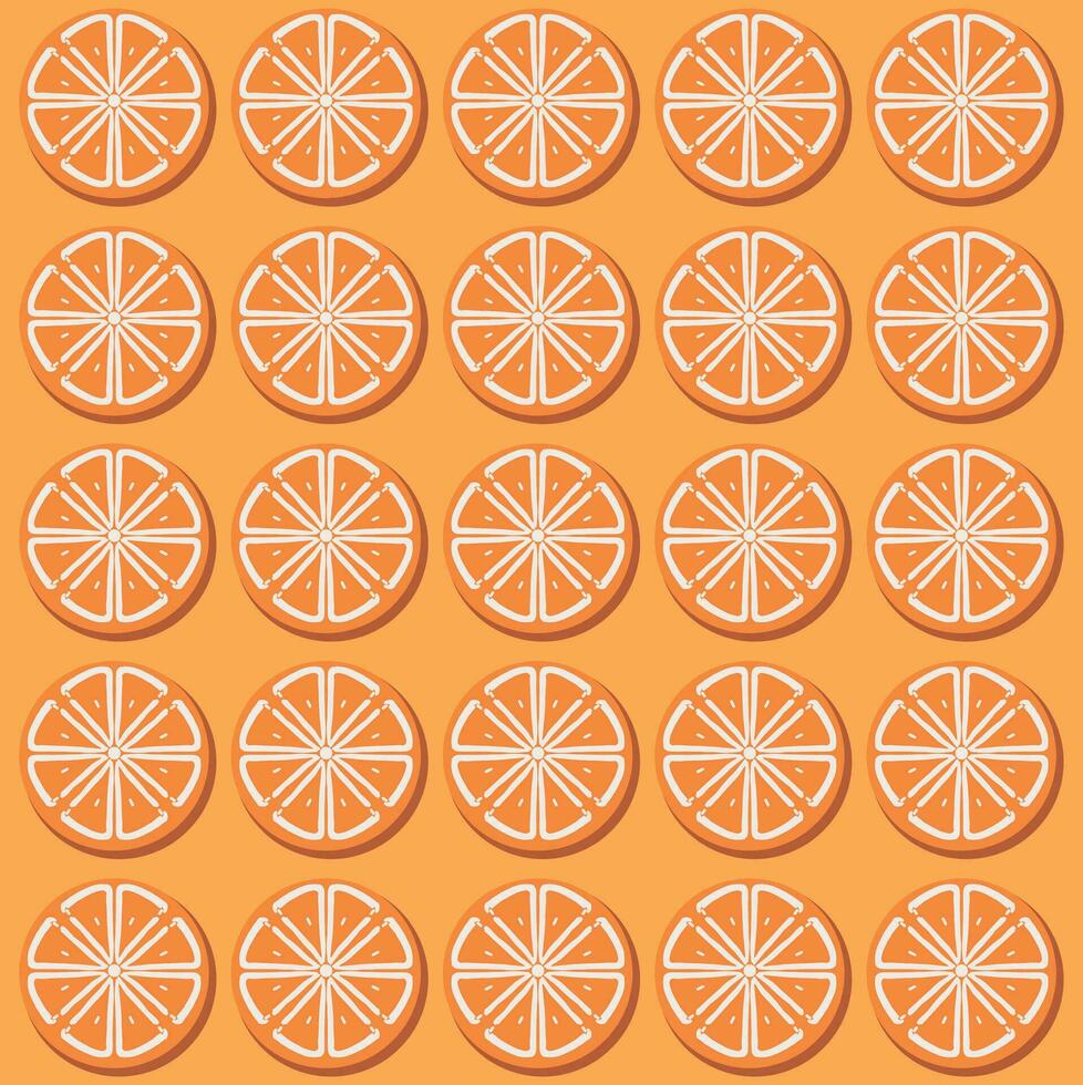 oranje fruit plak en patroon vector illustratie