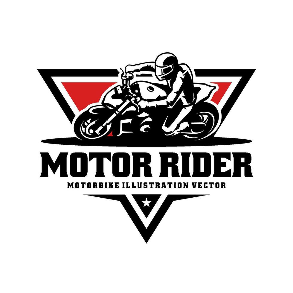 fietser rijden motorfiets illustratie logo vector