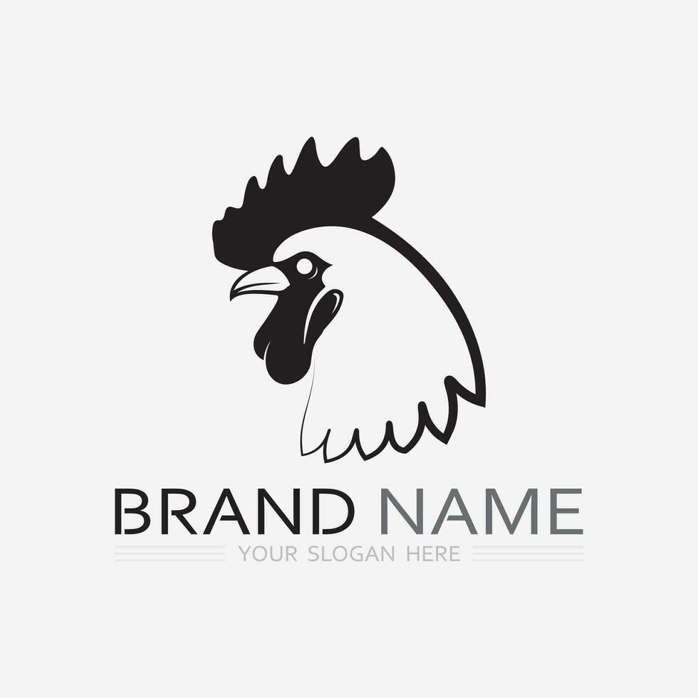 kip logo haan en kip logo voor gevogelte landbouw dier logo vector illustratie ontwerp