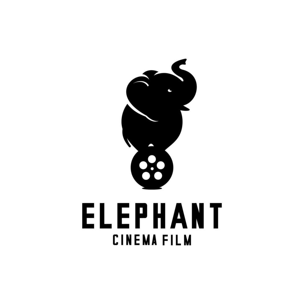 vector olifant en rollen film bioscoop ontwerp