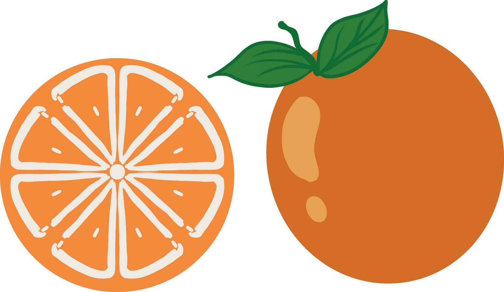 oranje fruit plak en patroon vector illustratie