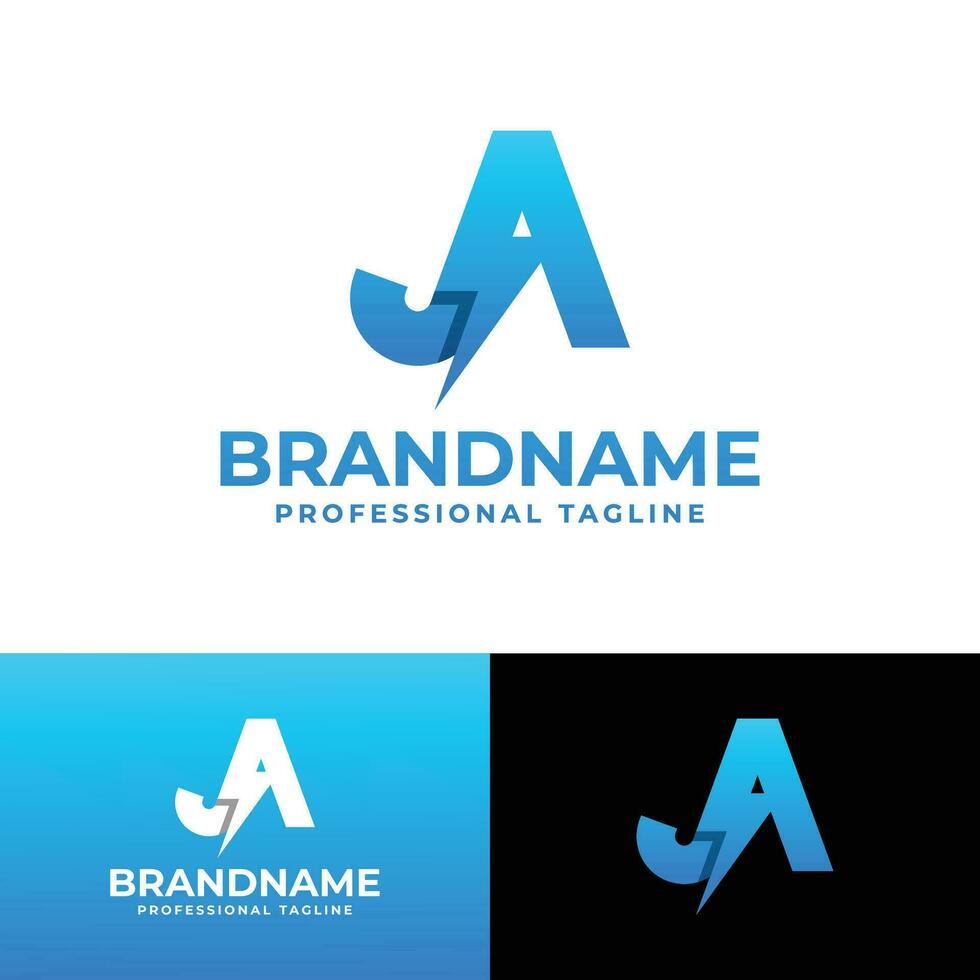 brief ja macht logo, geschikt voor ieder bedrijf met ja of aj initialen. vector