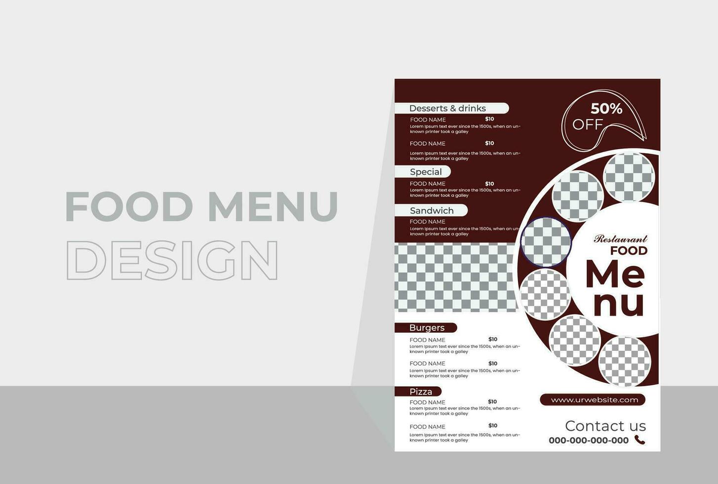 modern voedsel menu indeling. voedsel menu vector ontwerp. restaurant menu lay-out voedsel bestellen ontwerp sjabloon.