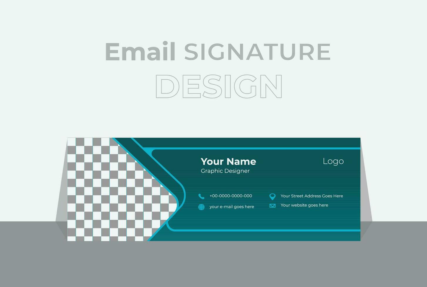 gemakkelijk vector e-mail handtekening sjabloon ontwerp of e-mail footer en persoonlijk sociaal media Hoes ontwerp.