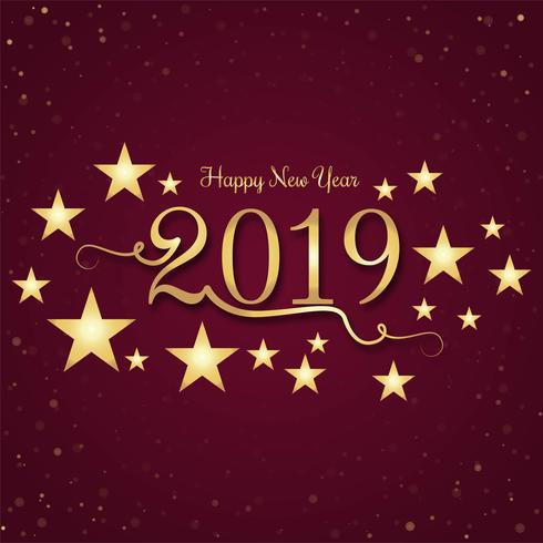 Mooi Gelukkig Nieuwjaar 2019 met viering kleurrijke backgrou vector