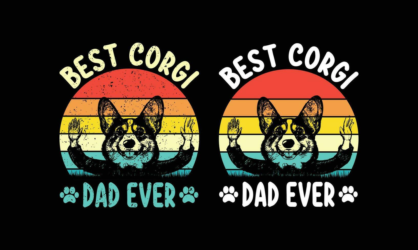 het beste corgi vader ooit- retro wijnoogst t overhemd ontwerp. vector