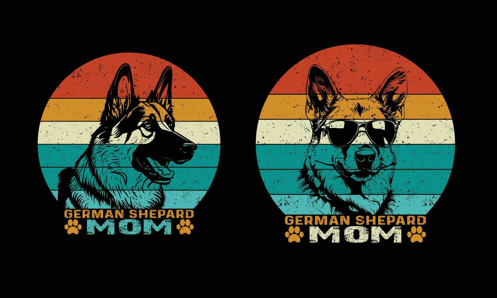 Duitse herder mama-vintage ontwerp.hond minnaar shirt.moeders dag. vector