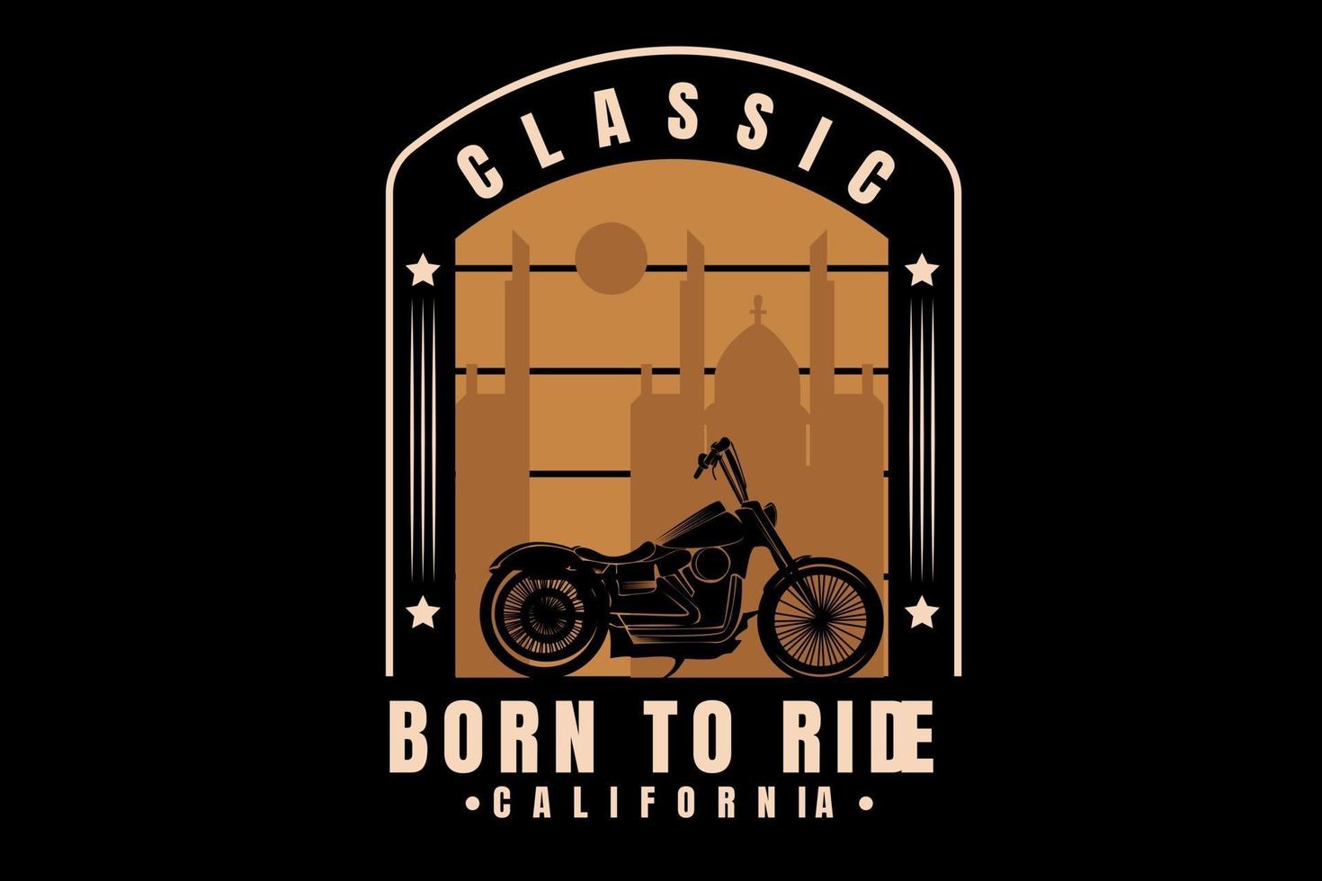 harley classic born to ride california kleur crème vector