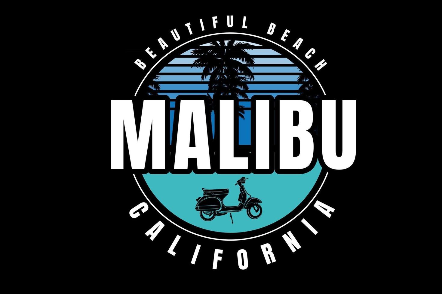 mooi strand malibu californië kleur blauw verloop en groen vector