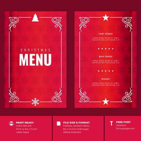 Kerst Restaurant en partij menu uitnodiging sjablonen vector
