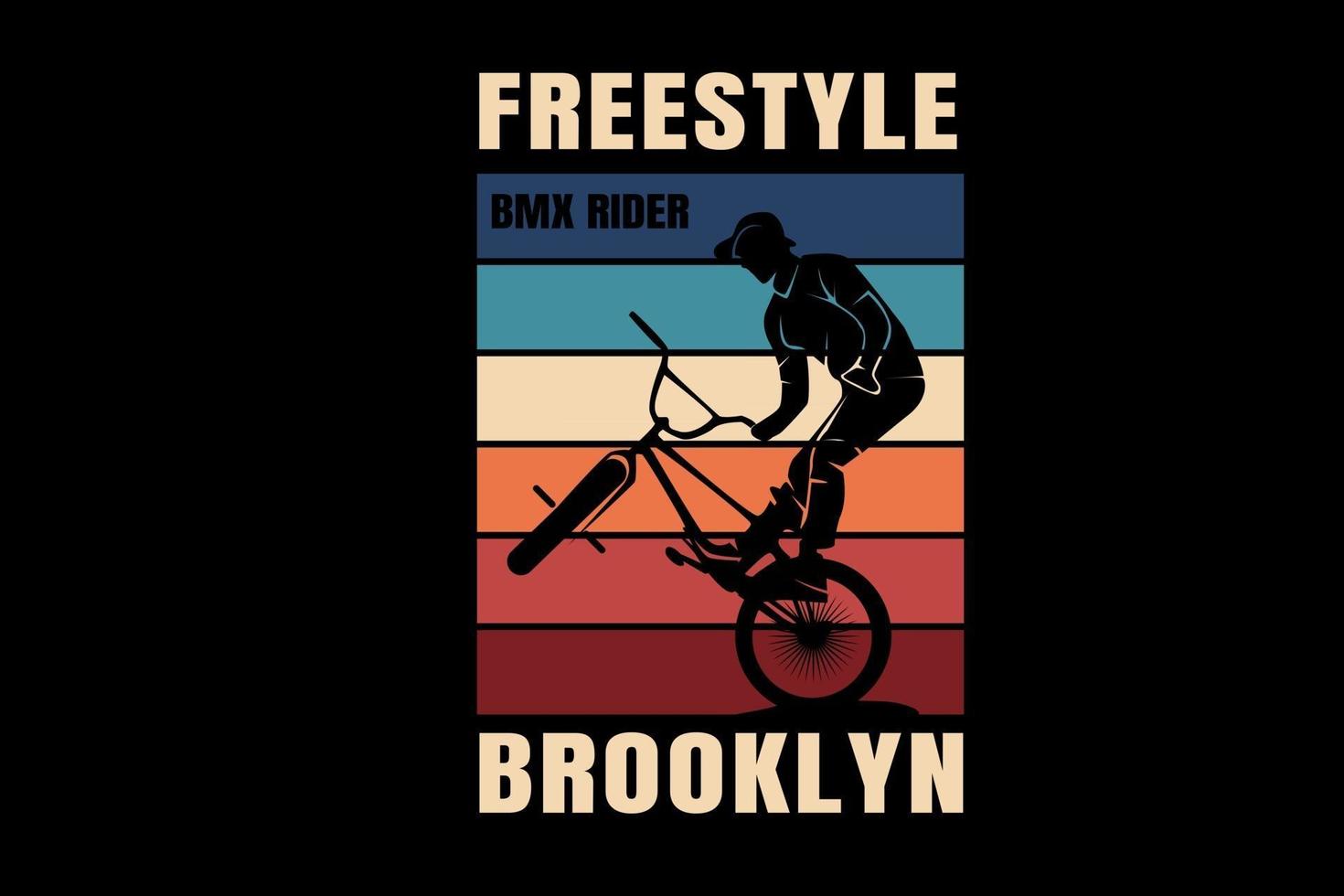 freestyle fiets motorcross brooklyn kleur rood crème en blauw vector