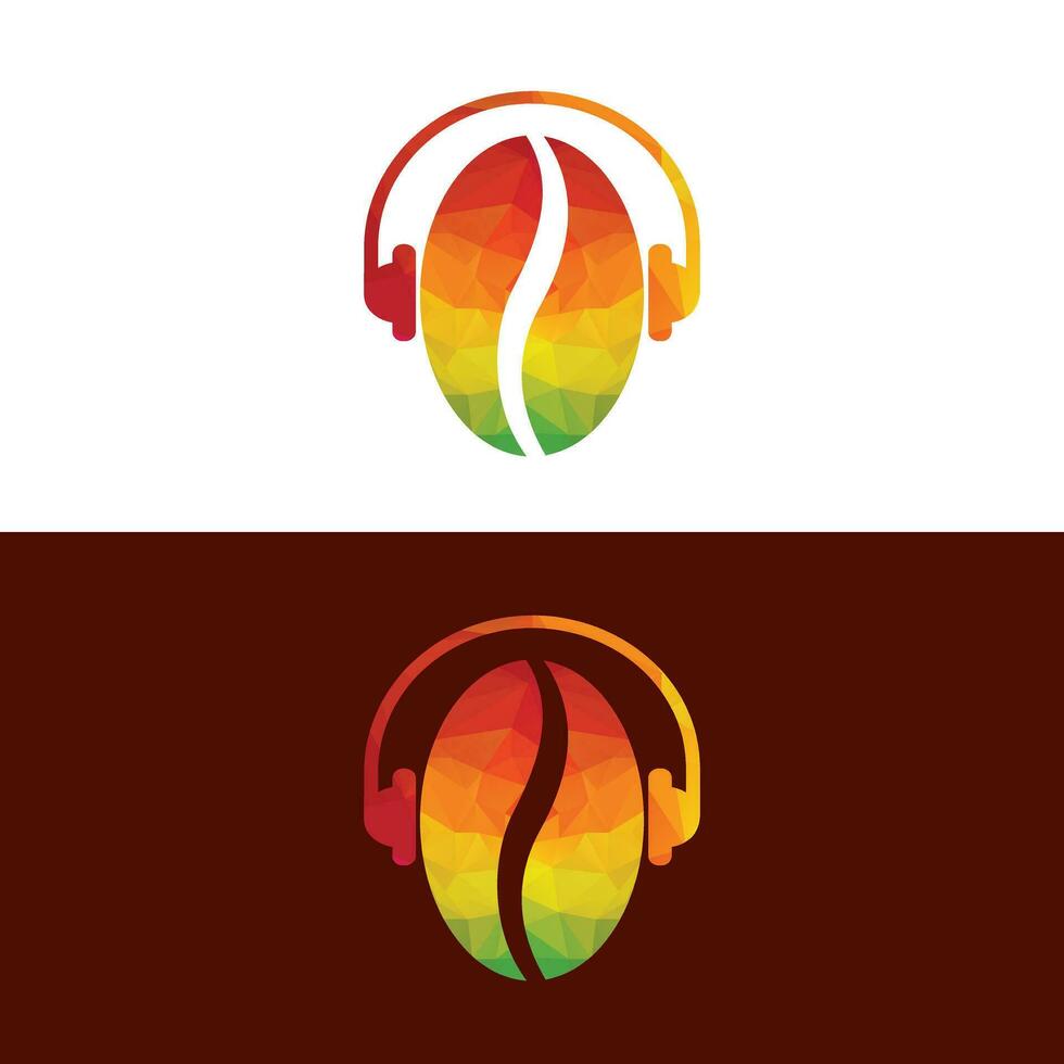 koffie podcast icoon logo ontwerp. koffie dj logo concept. vector