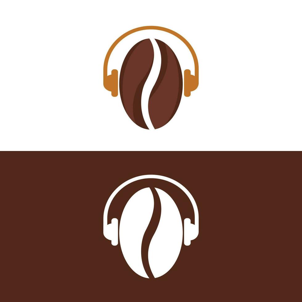 koffie podcast icoon logo ontwerp. koffie dj logo concept. vector