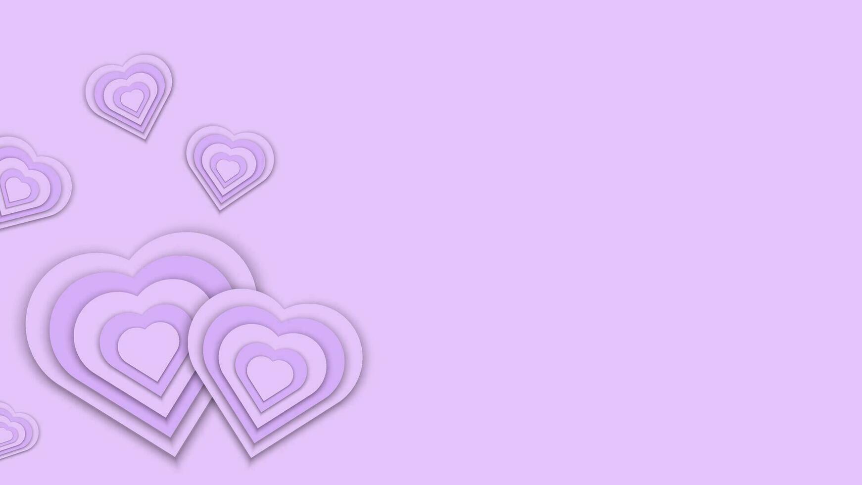 Purper hart vormig papier besnoeiing valentijnsdag dag achtergrond overlappende vector