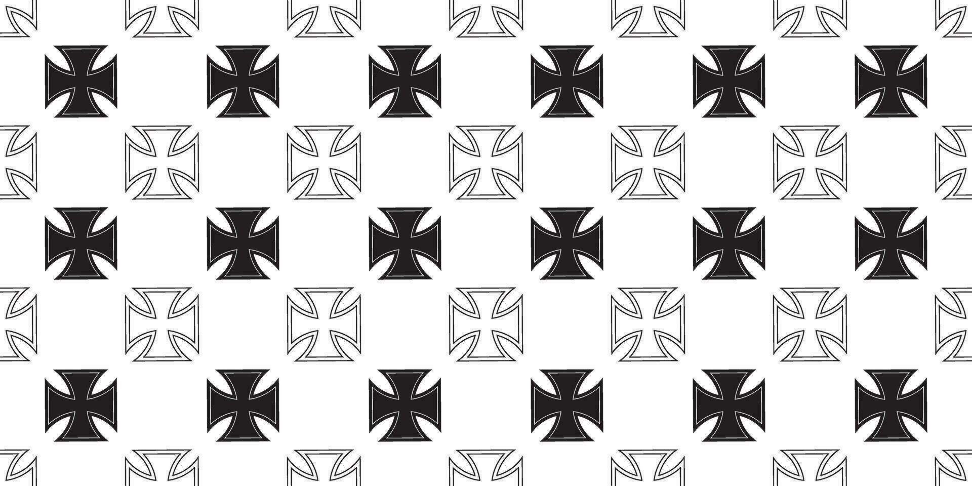 zwart wit bijl kruis naadloos patroon vector